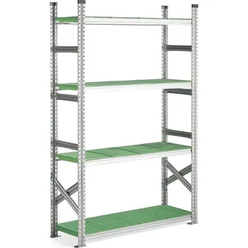 Dílenský regál Regál na potraviny TRANSFORM, 1970x1200x400 mm, zelené police