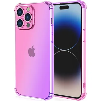 Pouzdro na mobilní telefon Kryt iPhone 15 Pro Max Shock duhový růžovo-fialový (obal neboli pouzdro na iPhone 15 Pro Max)