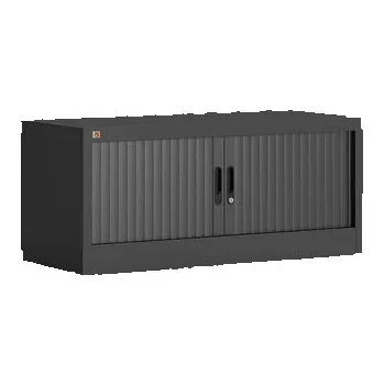 Policová skříň Roletová skříň STUDIO, 440x1000x420 mm, černá, černé dveře