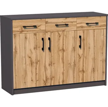 Komoda Komoda AGNES/HIT 3D3S grafit/dub wotan