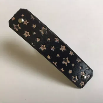 Kožená spona do vlasů - Noční obloha (MOŽNOST VÍCE BAREVNÝCH VARIANT/ Leather hair clip – Night sky)