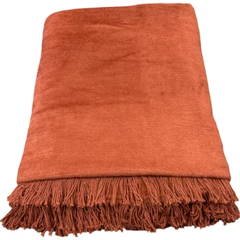 přikrývka Bellatex Akrylová přikrývka - hnědá s třásněmi barva: hnědá 150/200 poslední 1 kus