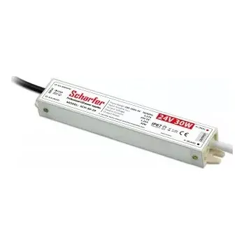 Napájecí zdroj pro osvětlení Napájecí zdroj 30W 1,25A 24VDC pro LED zdroje a LED moduly profesionální IP67 162x29x21 mm Scharfer *SCH-030-24