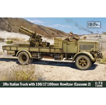 Plastikový model IBG 1/72 Italian 3Ro Truck with 100mm Howitzer 100/17 (Cassone 2)