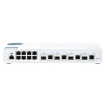 QNAP řízený switch QSW-M408-4C (12 portů: 8x Gigabit port + 4x 10G SFP+ / 10GbE kombo porty)