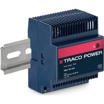 spínaný zdroj TRACOPOWER Spínaný Napájecí zdroj na lištu DIN, počet výstupů: 1, výstup: 24V dc, 3.1A, vstupní: 85 → 264V ac,75W