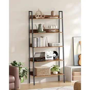 Komoda Všestranná 5 patrová police | hnědá, černá