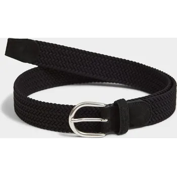 Opasek OPASEK GANT ELASTIC BRAID BELT BLACK