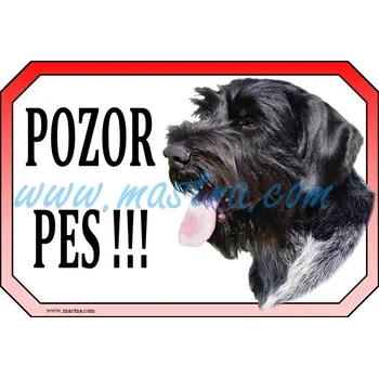 Cedulka německý ohař drátosrstý, drsnosrstý, hrubosrstý, pozor - Bez samolepicí vrstvy