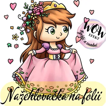 Nažehlovačky na fólii Nažehlovačka na fólii, Princezna se srdíčky 14,6x13,1cm /ks