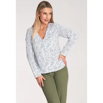 Dámská halenka Dámská vzorovaná halenka s nápisy M1047 Pattern 25 Velikost: S