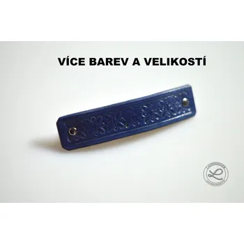 Kožená spona do vlasů zdobená - VI. (MOŽNOST VÍCE BAREVNÝCH VARIANT / Patterned leather hair clip – VI)