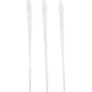 Vánoční ozdoba Ozdoba závěsná rampouchy sada 3ks 1,5x1,5x25cm sklo transparent