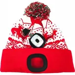 Čepice LED s bambulí, 4xSMD LED, USB, červená, M