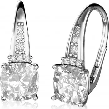 Náušnice Couple, Výrazné zlaté náušnice Nona, bílé zlato se zirkony, Patent dámský, 585-66-3-0355.1B00.0.00.001.08