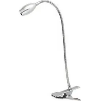 Lampička ACA Lighting LED stolní lampička s vypínačem a klipem SWAN 3W/230V/4000K/210Lm/50°/IP20, matný nikl