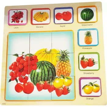 Dřevěná hračka Dřevěné puzzle ovoce, učíme se Anglicky ovoce
