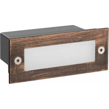 Venkovní osvětlení ACA Lighting LED zápustné nástěnné svítidlo PAS 2W/230V/6000K/100Lm/120°/IP54/IK08, barva rzi, PAS260RP