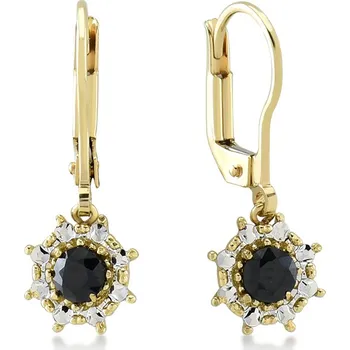 Náušnice Lillian Vassago Zlaté visací náušnice s černými zirkony LLV22-GER116Y