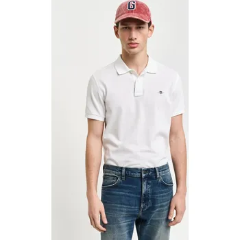 Pánská košile POLOKOŠILE GANT SLIM SHIELD SS PIQUE POLO WHITE