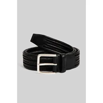 Opasek OPASEK GANT LEATHER ELASTIC BRAIDED BELT BLACK