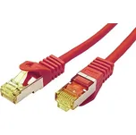 S/FTP patchkabel kat. 7, s konektory RJ45, LSOH, 10m, červený