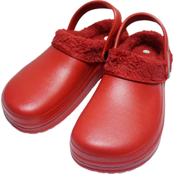 Dámské pantofle DÁMSKÉ GUMOVÉ NAZOUVÁKY ZATEPLENÉ PLNÉ červené Listar LS803W