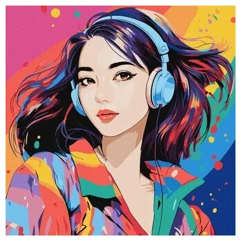 Set školních potřeb Malowanie po numerach - Świat dźwięków 40x40cm