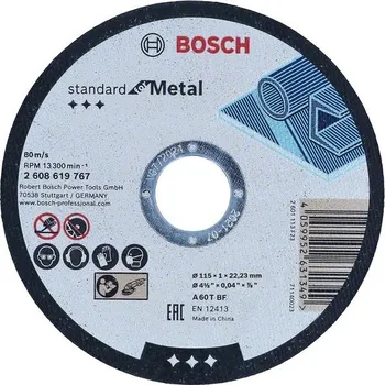 Řezný kotouč Bosch Rovný řezací kotouč Standard for Metal 115 mm, 22,23 mm 2608619767