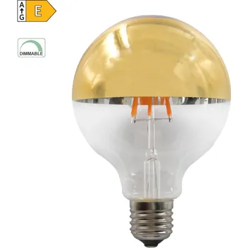 Žárovka Diolamp LED Filament zrcadlová žárovka 8W/230V/E27/2700K/900Lm/180°/DIM, zlatý vrchlík