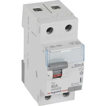 Proudový chránič TX3 CHRÁN. 2P 80A 30MA AC *411512 Legrand