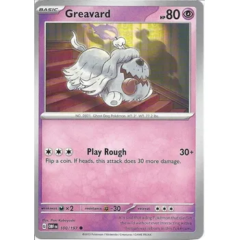 Sběratelská karetní hra Pokémon karta Greavard 100/197