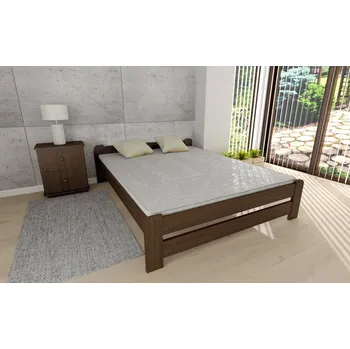 Postel Postel z masivu Evropa 160x200 cm ořech + rošt ZDARMA