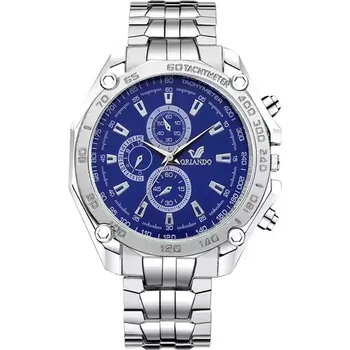 Hodinky Pánské náramkové hodinky - Stříbrná modrá