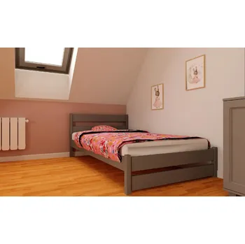Postel Postel z masivu borovice Kamil 140x200 cm šedá + rošt ZDARMA