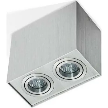 Stropní bodové přisazené svítidlo AZzardo Eloy 2 aluminium AZ1352 GU10 2x50W IP20 18,5cm hranaté hliníkové