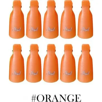 Klipy na odstraňování gelového laku na nehty - oranžová - 10 ks