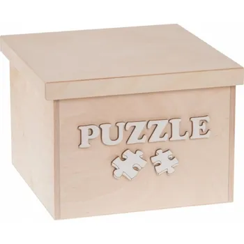 Úložný box Dřevěný box na hračky PUZZLE1 25x25x20 cm