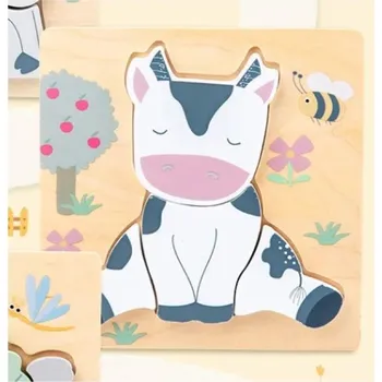 Dětská dřevěná vkládačka / kravička