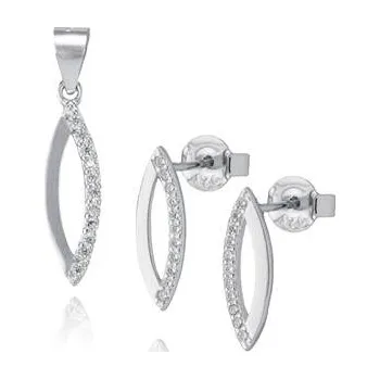 Souprava šperků NB-9020 Stříbrná souprava šperků se zirkony