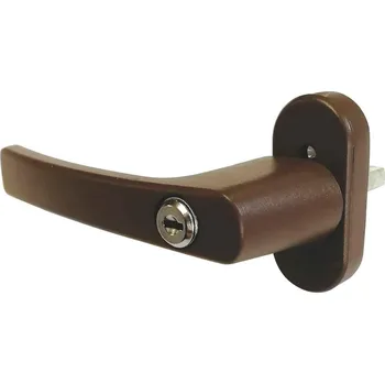 Okenní klika Klika okenní se zámkem a klíčem, hnědá, rozměr čtyřhranu 7x7 mm, XL-TOOLS