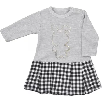 Kojenecké šaty Kojenecké bavlněné šatičky - šedé