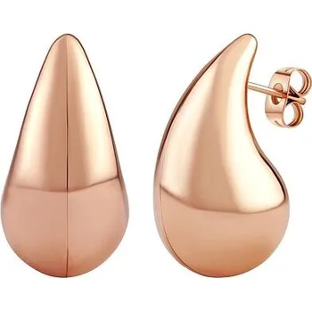 Náušnice Náušnice kapky Sperancie z chirurgické oceli pozlacené 14kt růžovým zlatem 27 mm KMM110326RGP