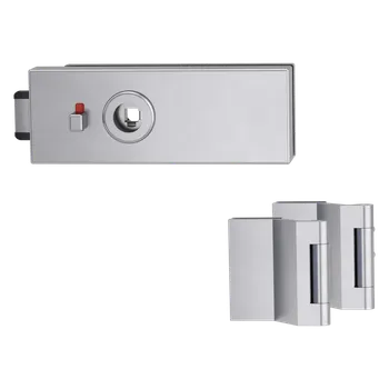 Dveřní kování GK - PURISTO S - ZÁMEK na skleněné dveře - WC S2L (vč. závěsů) kování na sklo WC set BN - Broušená nerez (71)