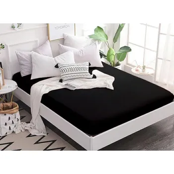 Prostěradlo Jersey prostěradlo s gumkou 90/200 cm ECONOMY - černá