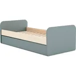 Šedozelená dětská postel v dekoru borovice s výsuvným lůžkem s úložným prostorem s roštem 90x200 cm Esteban – Marckeric ID_1552136