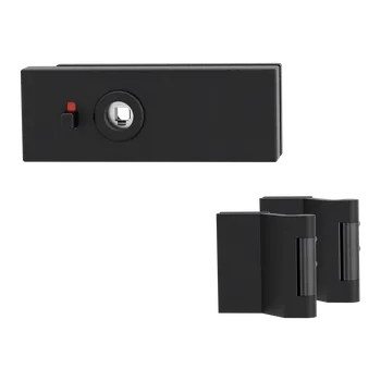 Dveřní kování GK - PURISTO S - ZÁMEK na skleněné dveře - WC S2L - magnetický (vč. závěsů) kování na sklo WC set Grafit černá (78)