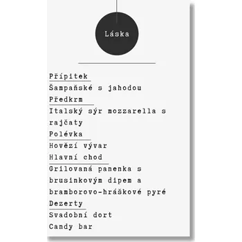 Party nádobí Personal Menu - Minimalism Láska Zvolte množství: od 11 ks do 30 ks