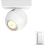 Hue White Ambiance Bodové svítidlo Philips Buckram BT 50471/31/P6 LED GU10 1x5W 350lm 2200-6500K 230V, bílé s dálkovým ovladačem a Bluetooth