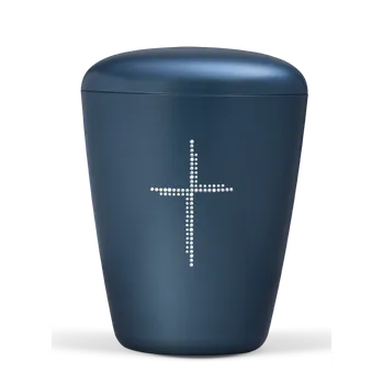 Smuteční dekorace Ekologická urna Cross - Modrá